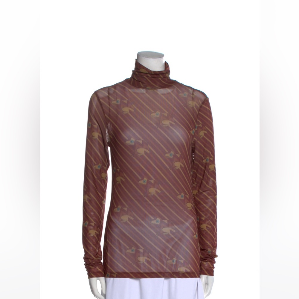 STAUD Printed Turtleneck Top Size: small